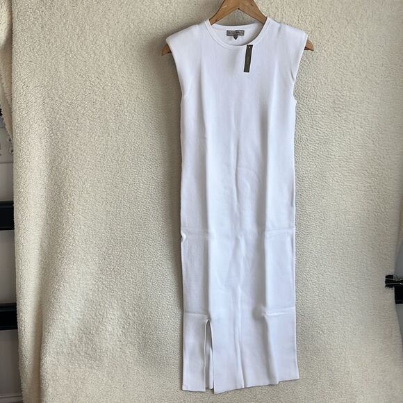 J Crew Sleeveless sweater-dress in stretch viscose blend Womens Small White - Picture 2 of 10